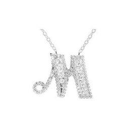 Silberne Halskette mit Buchstabenanhänger, M