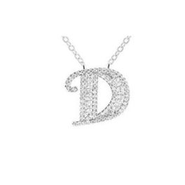 Silberne Halskette mit Buchstabenanhänger, D