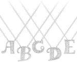 Silberne Halskette mit Buchstabenanhänger, D