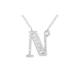Silberne Halskette mit Buchstabenanhänger, N