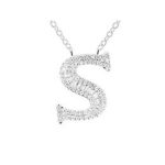 Silberne Halskette mit Buchstabenanhänger, S