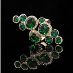  Ovaler Ring, verziert mit runden Steinen, Swarovski-Kristall