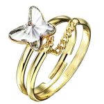  Schmetterlings-Doppelring, Weiß