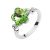  Blumenförmiger Ring, Peridotgrün, verziert mit Swarovski-Kristallen, 7,25