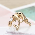  Delphinring, Weiß, verziert mit Swarovski-Kristall, 6