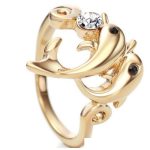  Delphinring, Weiß, verziert mit Swarovski-Kristall, 8