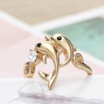  Delphinring, Weiß, verziert mit Swarovski-Kristall, 8