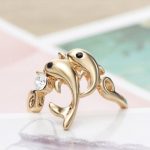  Delphinring, Weiß, verziert mit Swarovski-Kristall, 9