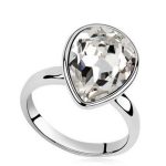  Wassertropfen-Kristallring, Kristall, verziert mit Swarovski-Kristall, 6,5