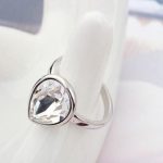  Wassertropfen-Kristallring, Kristall, verziert mit Swarovski-Kristall, 6,5