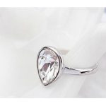  Wassertropfen-Kristallring, Kristall, verziert mit Swarovski-Kristall, 6,5