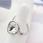  Wassertropfen-Kristallring, Kristall, verziert mit Swarovski-Kristall, 7,25