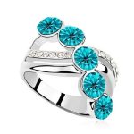  Eleganter Steinring, blauer Zirkon, 6,5