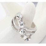  Eleganter Steinring, Kristall, 7,25