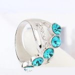  Eleganter Steinring, blauer Zirkon, 6,5