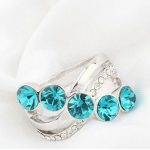  Eleganter Steinring, blauer Zirkon, 6,5