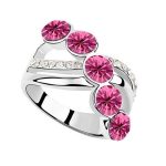 Eleganter Steinring, Pink, 6,5