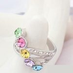  Eleganter Steinring, mehrfarbig, 7,25