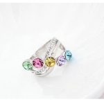  Eleganter Steinring, mehrfarbig, 7,25