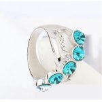  Eleganter Steinring, blauer Zirkon, 7,25