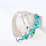  Eleganter Steinring, blauer Zirkon, 8