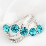  Eleganter Steinring, blauer Zirkon, 8