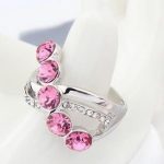  Eleganter Steinring, Pink, 7,25