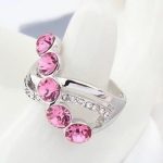  Eleganter Steinring, Pink, 8
