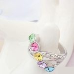  Eleganter Steinring, mehrfarbig, 6,5