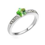  Blumenförmiger Ring, Peridotgrün, verziert mit Swarovski-Kristallen, 8,5