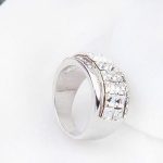  Kubischer Steinring, Kristall, verziert mit Swarovski-Kristallen, 6,5