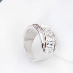  Kubischer Steinring, Kristall, verziert mit Swarovski-Kristall, 8,5