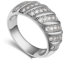  Modischer Ring, Rhodium, 6,5