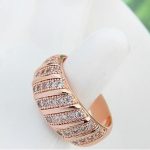  Modischer Ring, funkelndes Gold, 7,5