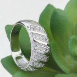  Modischer Ring, Rhodium, 7,5