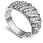Modischer Ring, Rhodium, 8,5