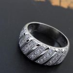 Modischer Ring, Rhodium, 8,5