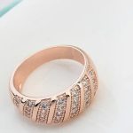  Modischer Ring, funkelndes Gold, 6,5