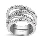 5-Band-Ring, Jet Metallic Silver, 6,5
