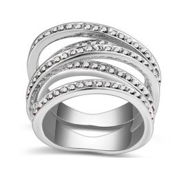  5-Band-Ring, Jet Metallic Silver, 6,5