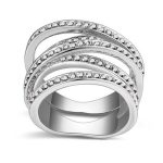  5-Band-Ring, Jet Metallic Silver, 7,5