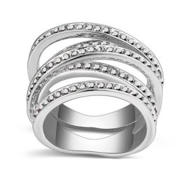  5-Band-Ring, Jet Metallic Silver, 7,5