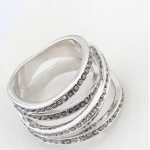  5-Band-Ring, Jet Metallic Silver, 7,5