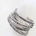  5-Band-Ring, Jet Metallic Silver, 7,5