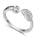 Blattförmiger Zirkonia-Ring, 6,5