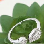 Blattförmiger Zirkonia-Ring, 6,5