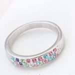  Silberring, mehrfarbig, 6,5