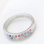  Silberring, mehrfarbig, 8,5