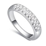  Silberner Creolenring, Kristall, 7,5