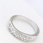  Silberner Creolenring, Kristall, 8,5